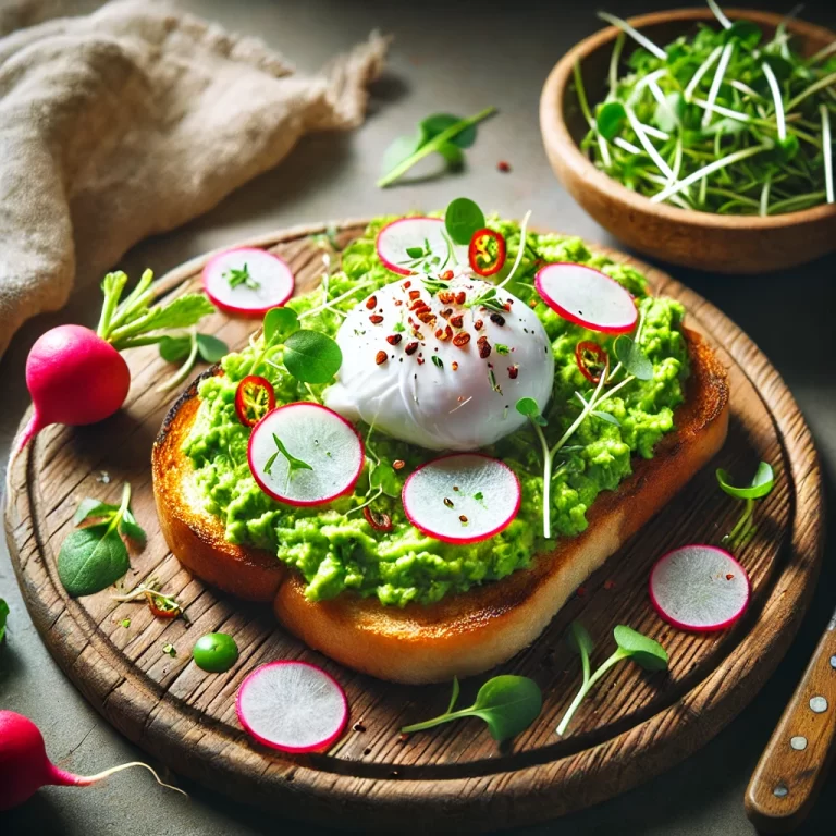 Avocado Toast Recipe | Healthy and Trendy Toast with Radishes, Chili Flakes, and Poached Egg