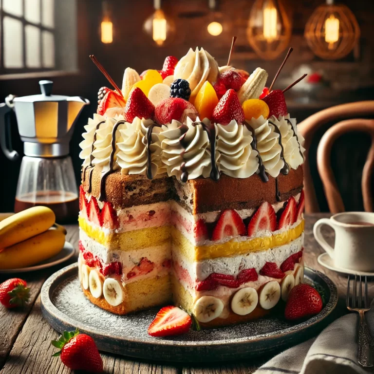 Atomic Cake Recipe | Classic Chicago Dessert with Layers of Cake, Custard & Fruit