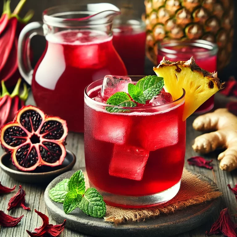 Bissap Recipe: Refreshing West African Hibiscus Drink with Ginger & Pineapple